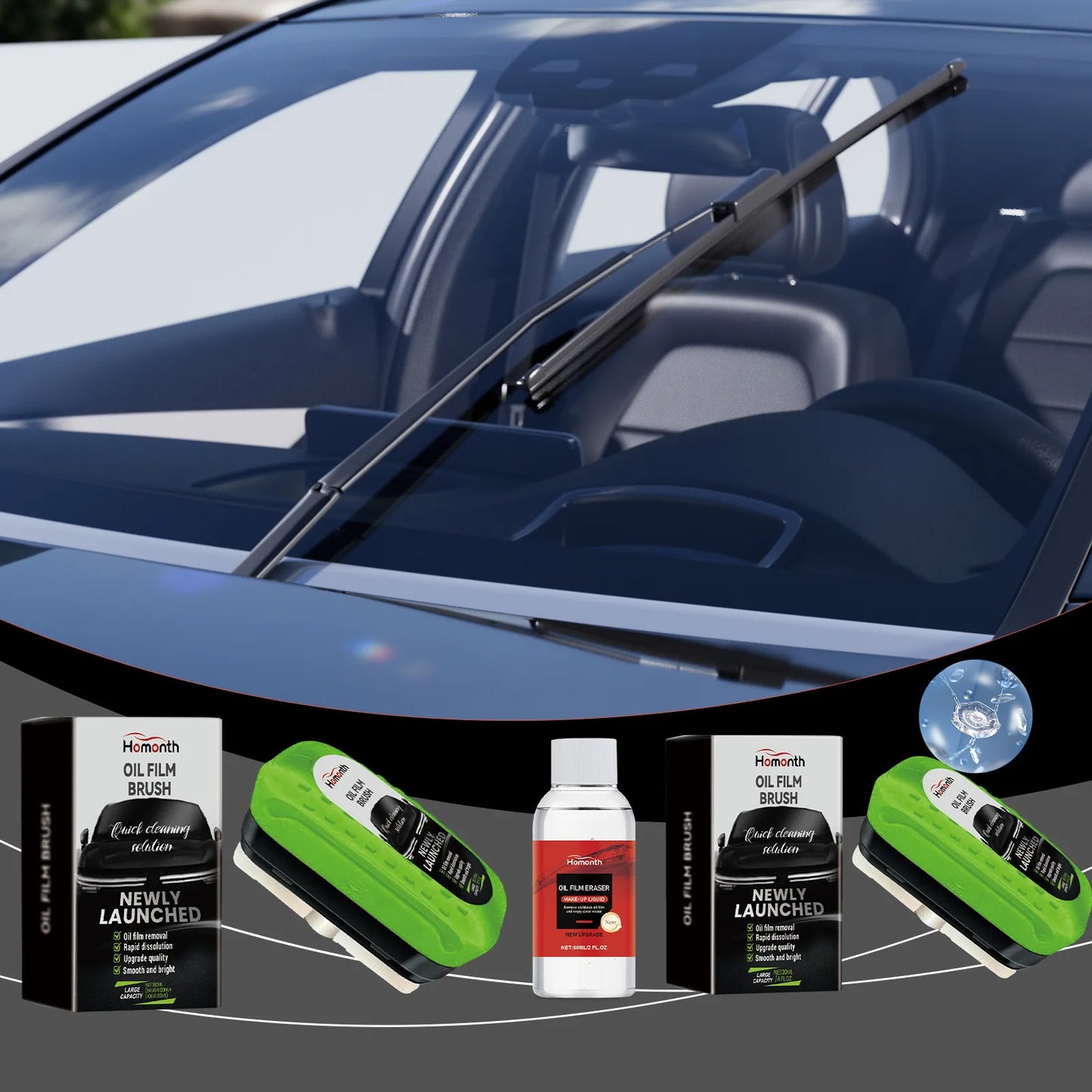 Car Oil Film Cleaning Brush Set