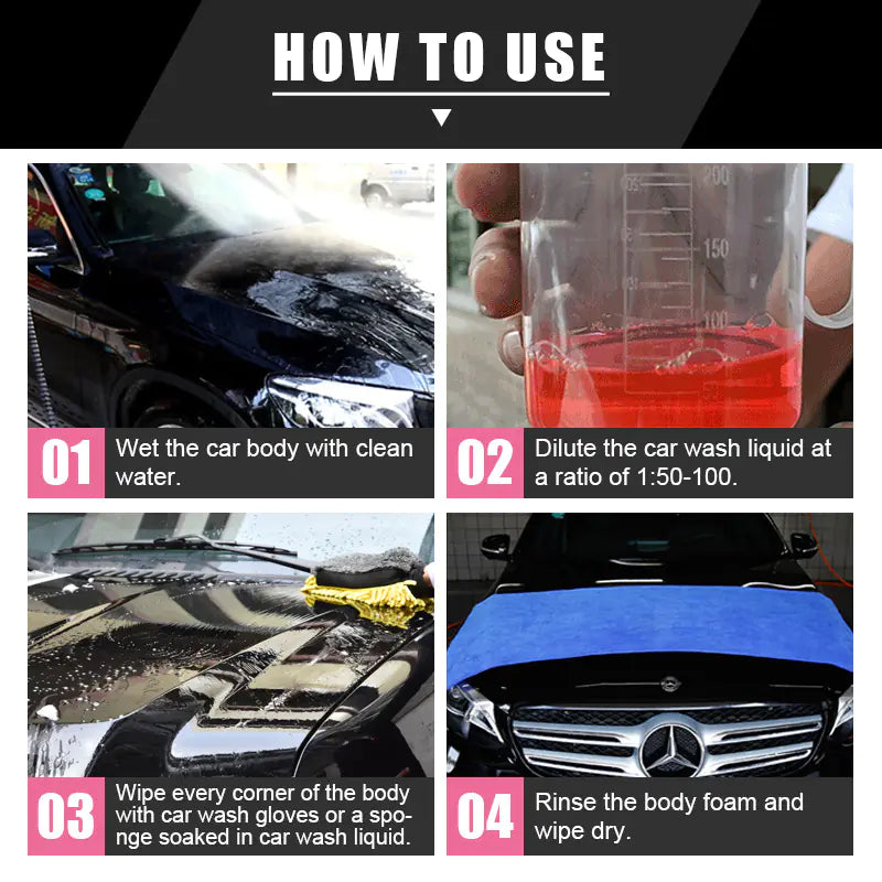 High Foam Car Wash Liquid with Wax for Shine