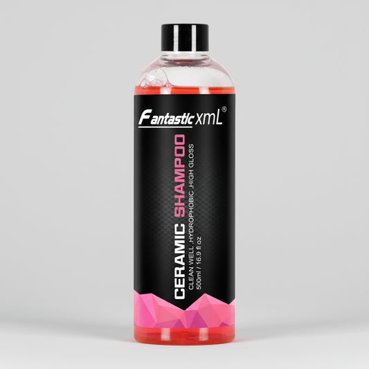 Bottle of Fantastic XML Ceramic Shampoo on a white background